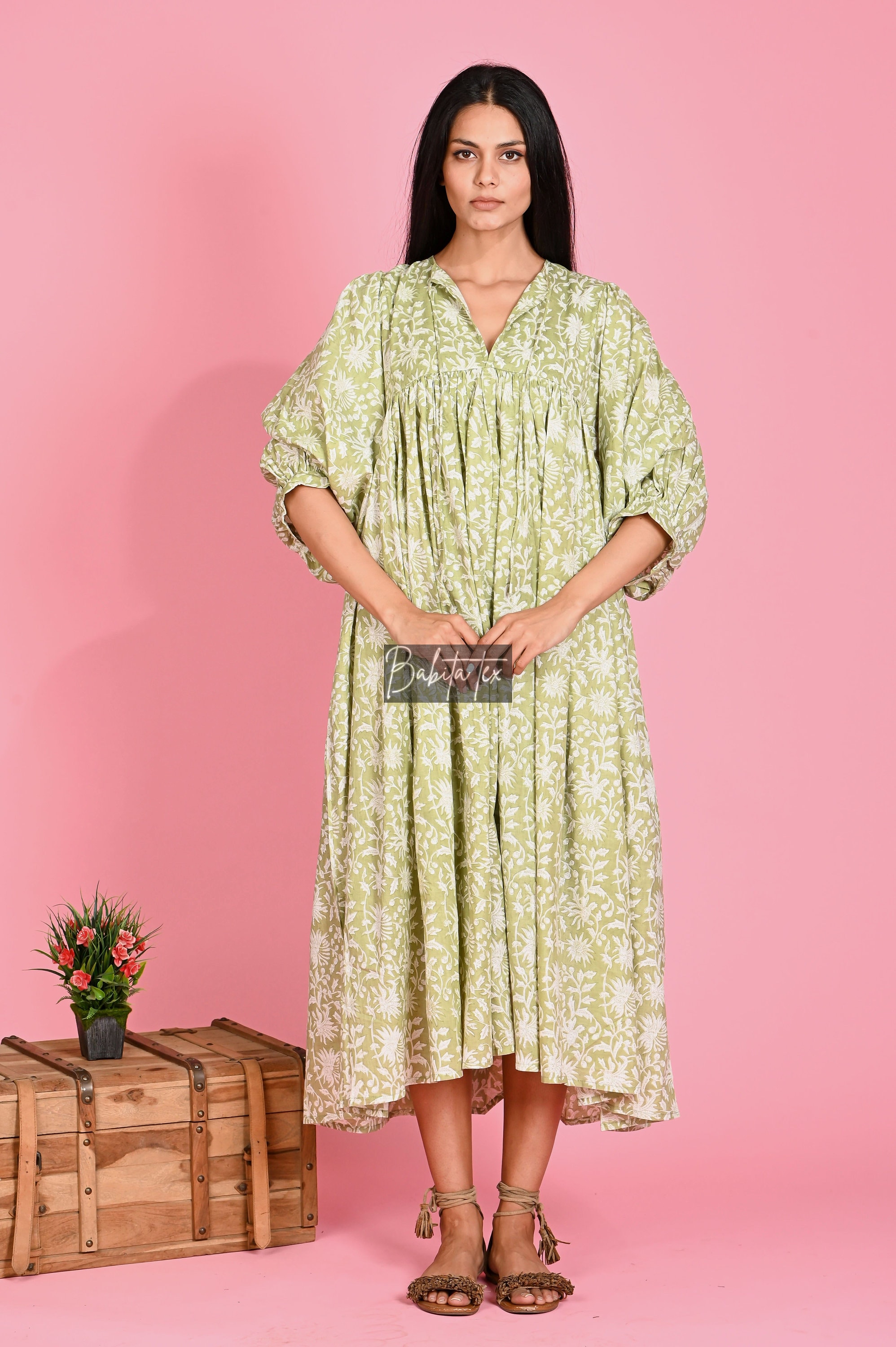 cotton on green dress London Times Women's Boat Neck Dress - Beige/Olive Green main image 0