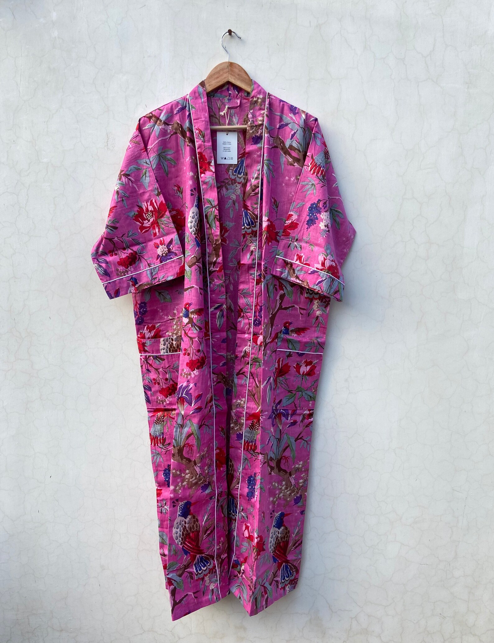 Cotton kimono Robes Bird print Kimono Soft and comfortable | Etsy