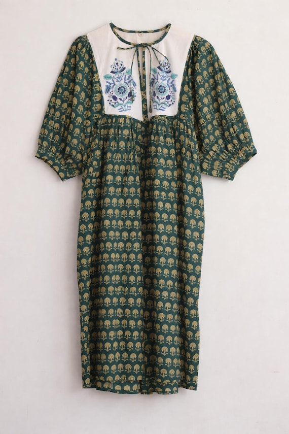 New Midi Dress blue Blush Vintage Style | string closer