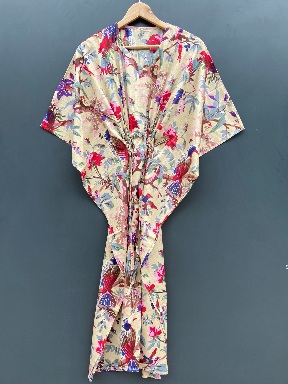 NEW! Cotton Kaftan Short Bird Pastel main image 1
