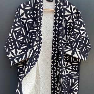Handmade Kantha Jacket Embroidered Vintage Work Coat Unique Cut Work Embroidery Kimono Jacket