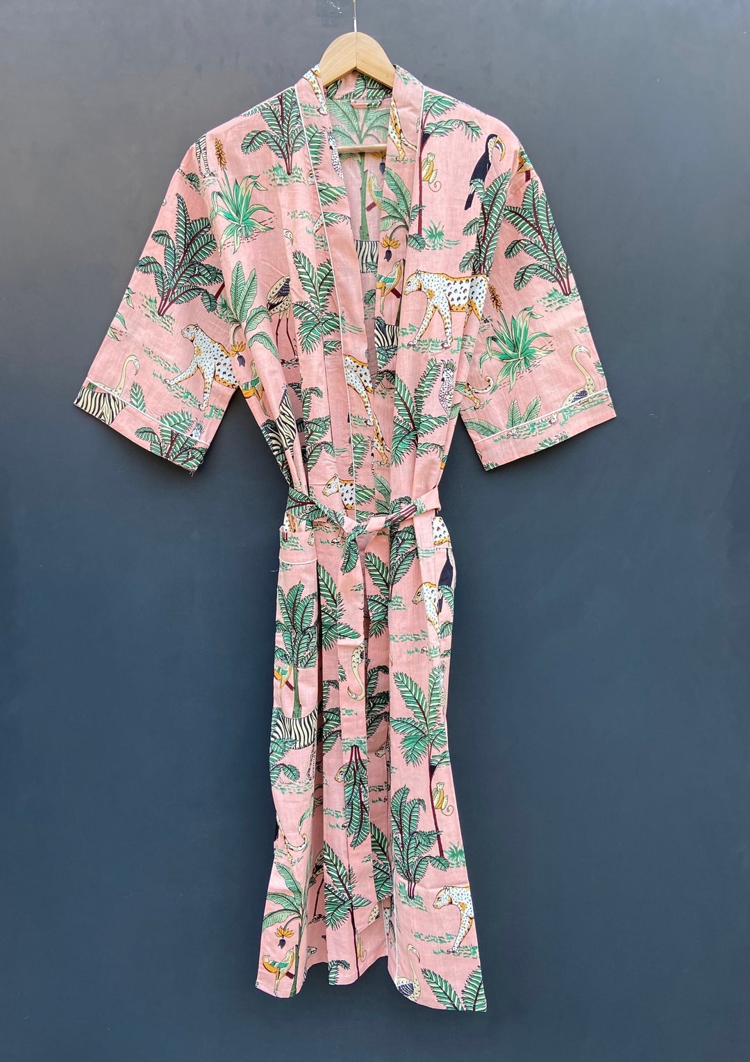 EXPRESS DELIVERY Safari Print Cotton Kimono Robes Wild Life - Etsy
