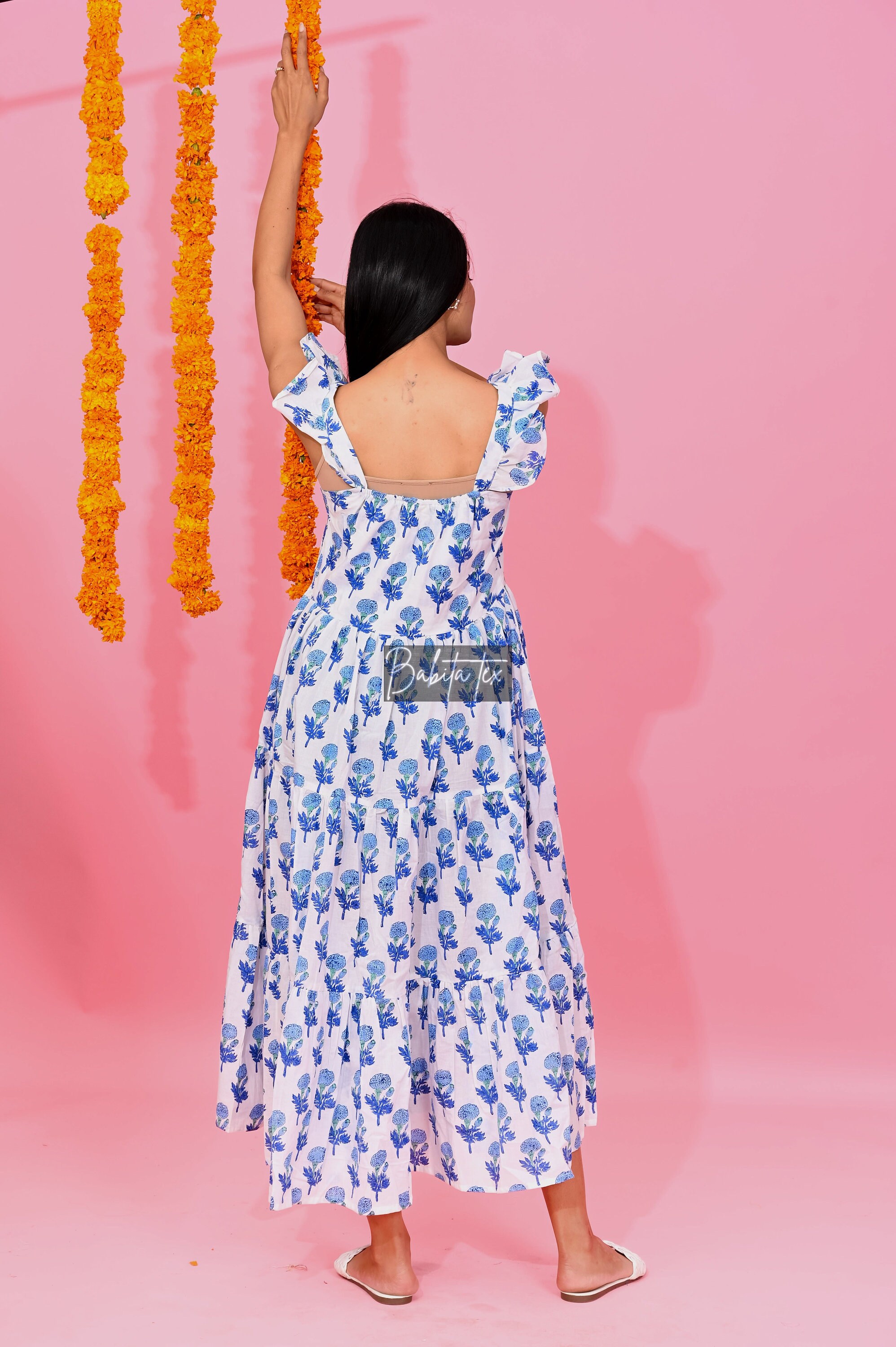 bocbok 복복 PRESSED FLOWER JERSEY TOP BLUE BOCBOK Pressed Flower Jersey Top - Blue | International Store
