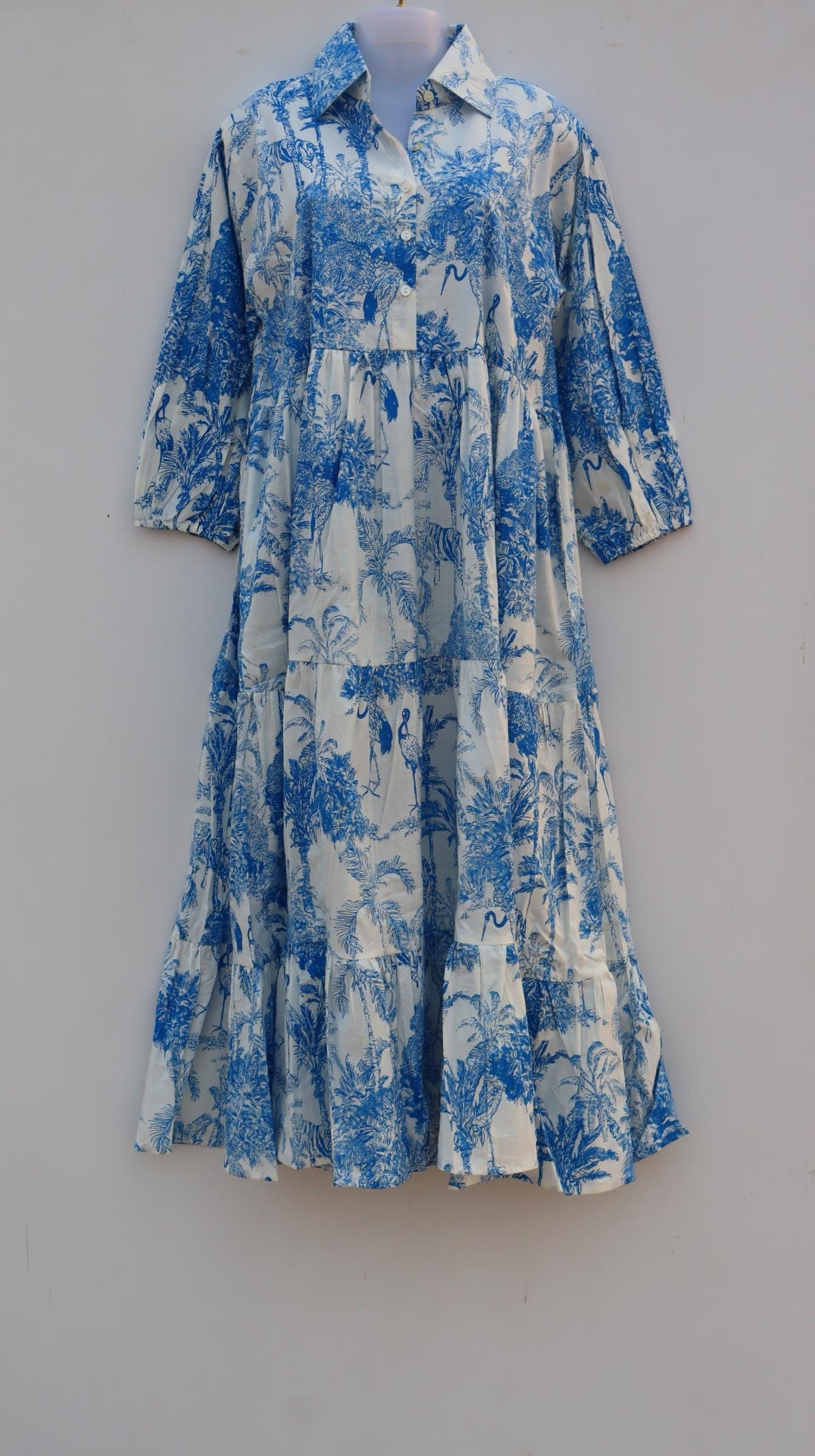 blue toile maternity dress NURSING COLLECTION: Falling In Love Light Blue Toile Maxi Dress, Medium - The Mint Julep Boutique