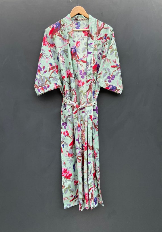 EXPRESS DELIVERY Cotton kimono Robes Bird print Kimono Soft | Etsy