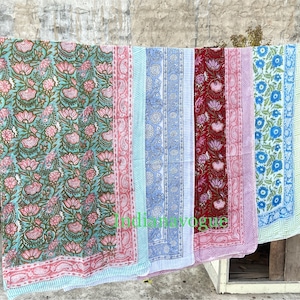 Indian Hand Block Print Beach Sarongs Soft Voile Fabric Summer Pareo Lot