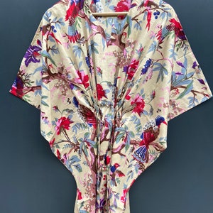 Wild Wings Bird In The Jungle Long Kaftan Dress - Green & Multicolor
