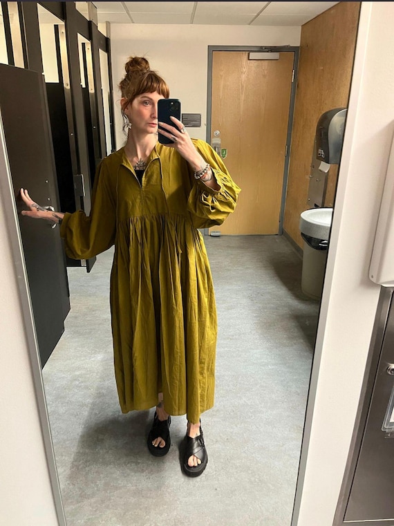green gauze dress Women's Organic Cotton Shirt kind look Ocean+Main | Gauze Dress with