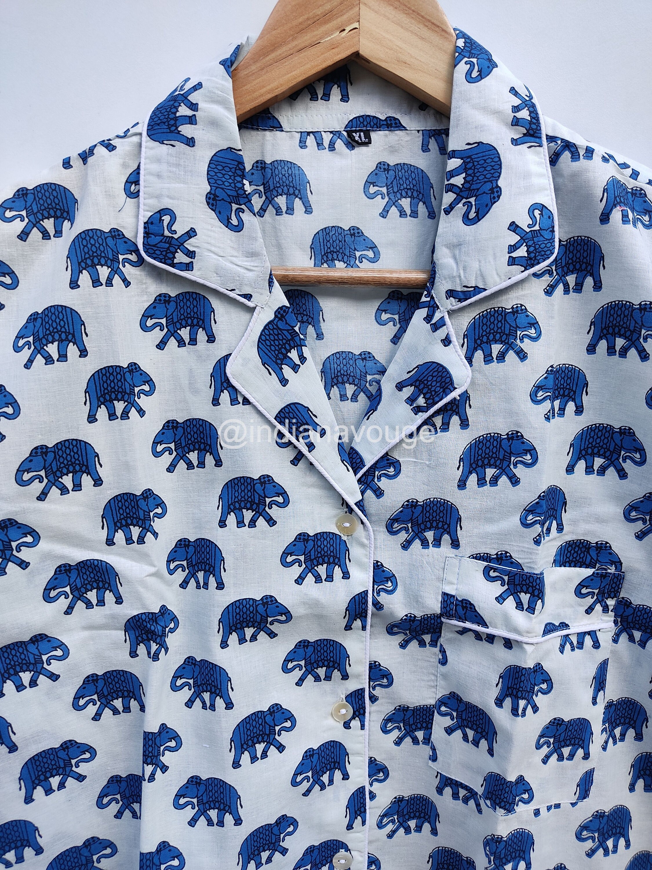 Hand Block Baby Elephant Print Pure Cotton PJ Set Payjama | Etsy