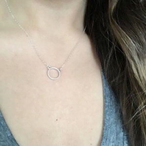 Classic Circle Necklace-- Silver