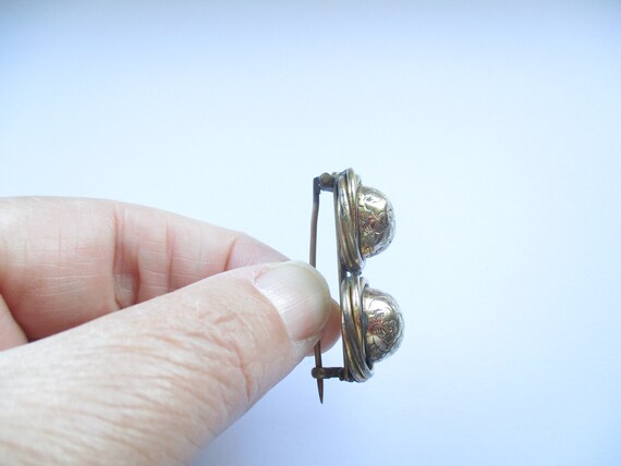 Antique Victorian Gilt, Brass Target Brooch / Pin… - image 3