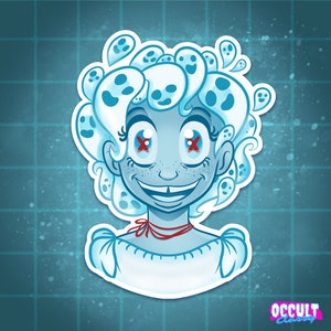 Ghostly Girl Sticker | Laptop stickers | die cut stickers