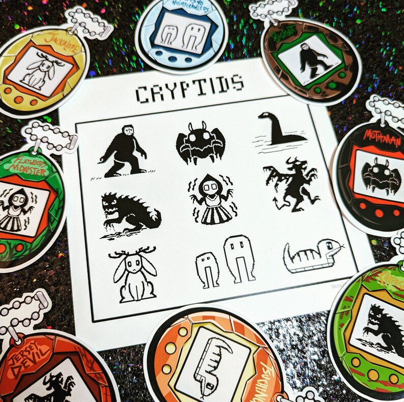 Pixel Cryptids | 5.25in X 5.25in Art Print - Etsy