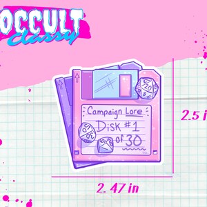 D&D Floppy Disk Sticker | Vinyl Die Cut Sticker 4 Colors | 90s Vibes - Etsy