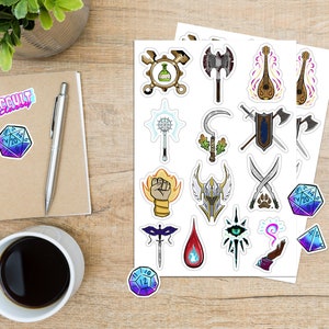 D&D Class Emblems | Vinyl Sticker sheet