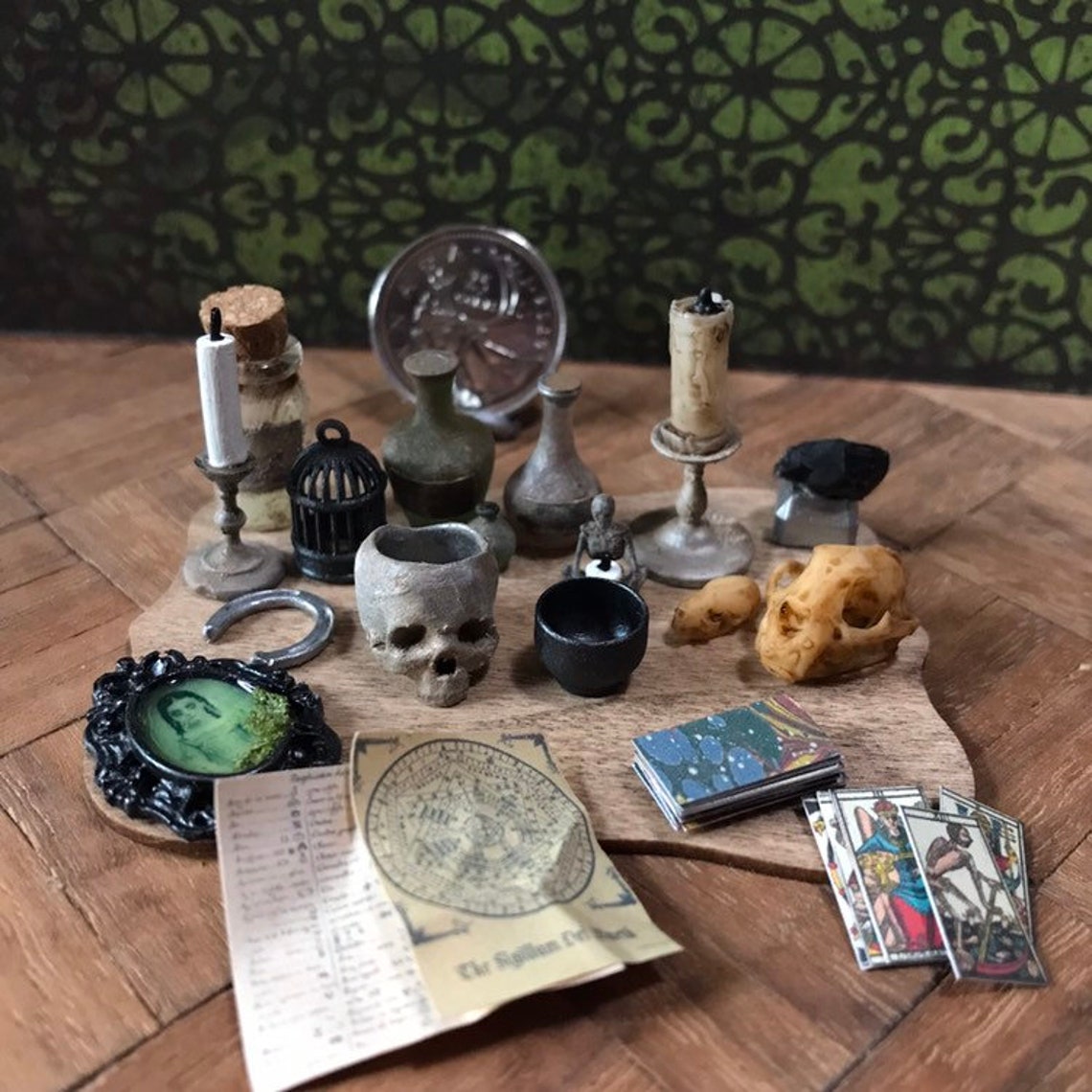 Miniature witch witch divination kit for dollhouses 1/12 scale | Etsy