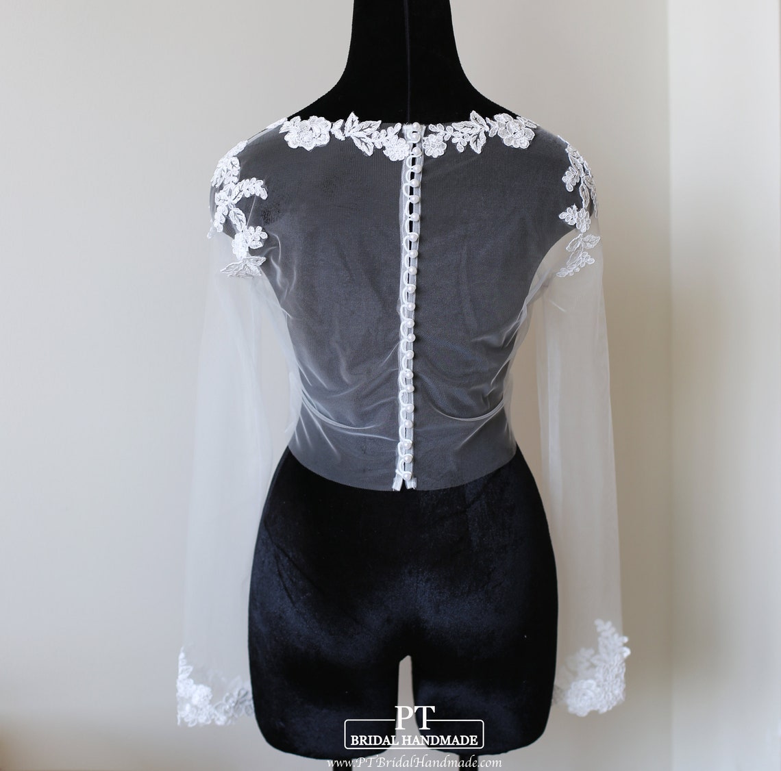 Illusion Long Sleeve Lace Topper 145 Sheer Bridal Dress - Etsy