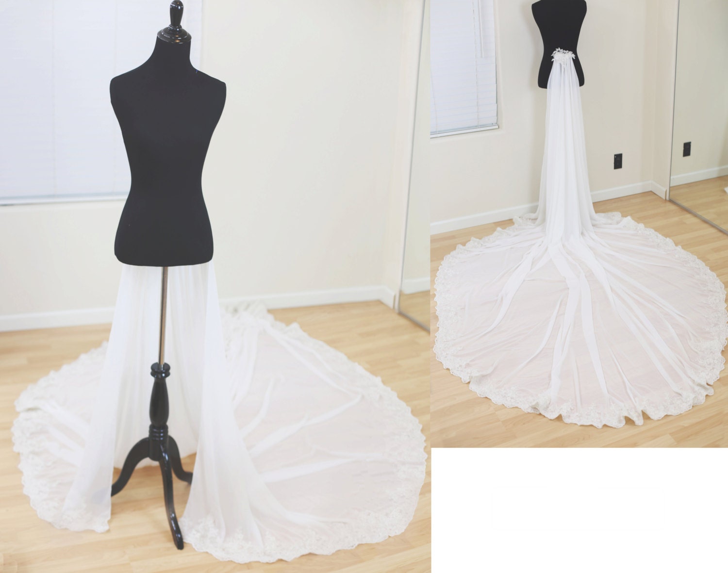 Chiffon Train for Wedding Dress Chiffon Detachable Train Cathedral Detachable Bridal Train Lace Wedding Train Custom Detachable Train Etsy UK