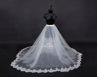 Lace Bridal Overskirt #101, Tulle Bridal Overskirt , Detachable Overskirt, Wedding Skirt, Custom Bridal Skirt, Custom Tulle Skirt