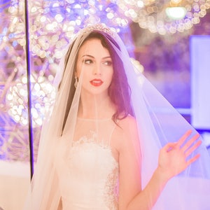 Lace Wedding Veil with Blusher #83,two tiers Veil,Lace Veil, Wedding Veil with Blusher , Bridal Lace Veil, Custom Wedding Veil, Bridal Veil,