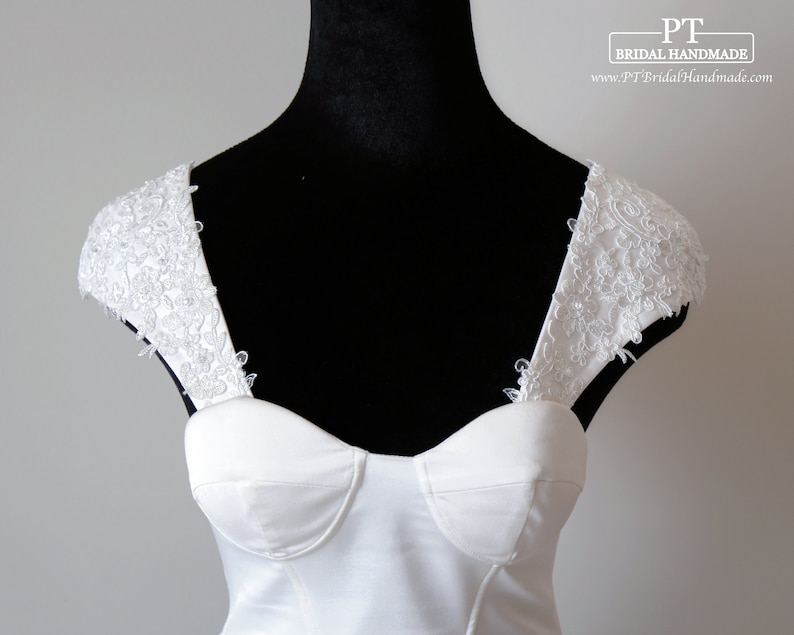 Detachable Cap Sleeves 164 Bridal Straps Detachable Etsy