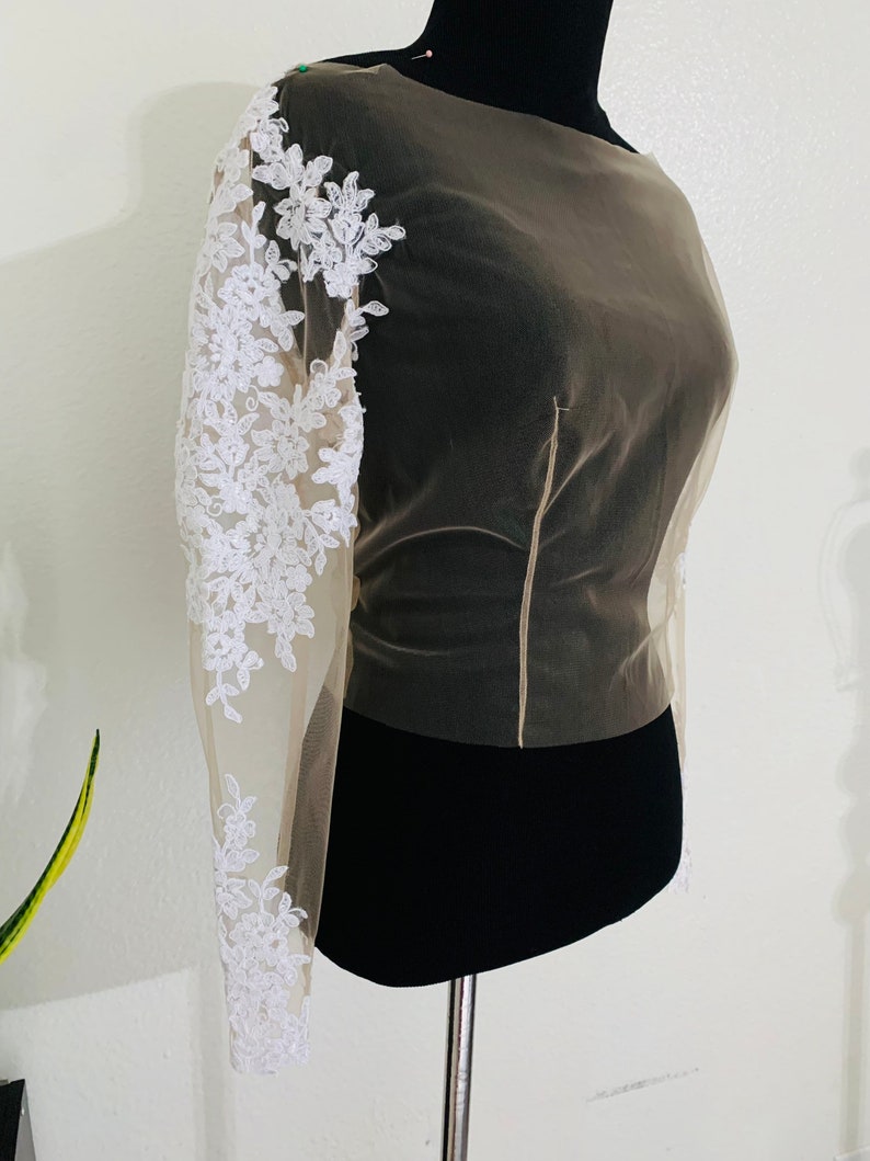 Illusion Wedding Dress Bolero 111custom Nude Bridal Topper - Etsy