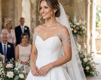Crystals Wedding Dress Straps #301, Bridal Epaulettes, Rhinestones Off  Bridal Straps, Crystals Off Shoulder Bridal Sleeves, Shoulder Straps