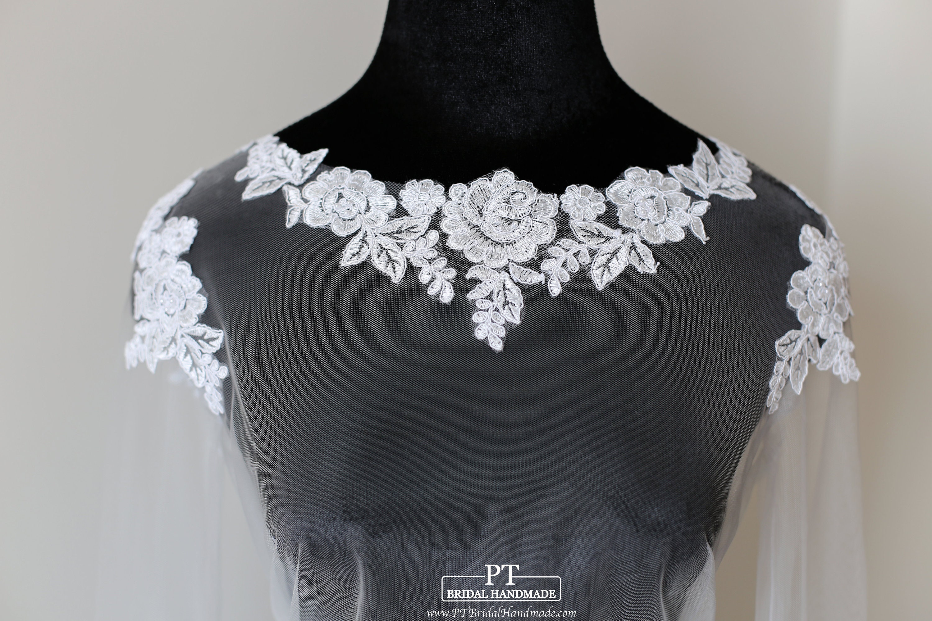 Illusion Long Sleeve Lace Topper 145 Sheer Bridal Dress - Etsy