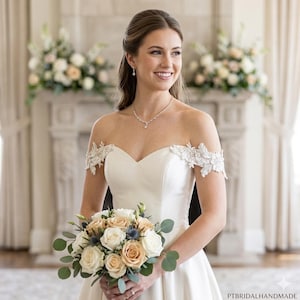 off the shoulder straps for wedding dress Beaded Off-the-Shoulder Straps