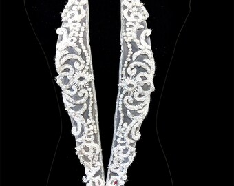 Thin Sparkly Detachable Beaded  Off shoulder Bridal Sleeves , Detachable Wedding Dress Straps,Beading  Off The Shoulder Wedding Dress Straps