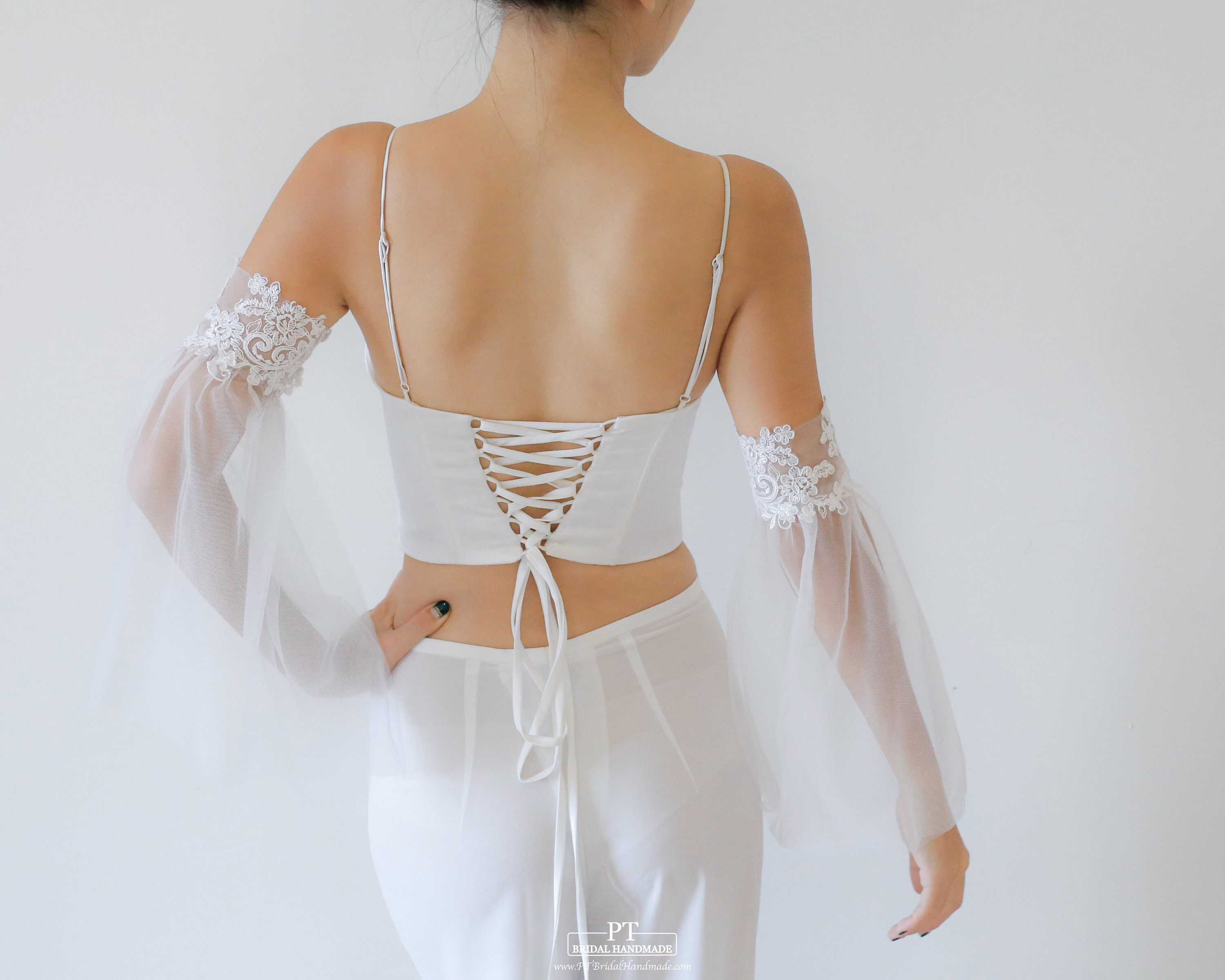Detachable Bicep Bridal Sleeves #142, Detachable Bicep Bridal Straps ...