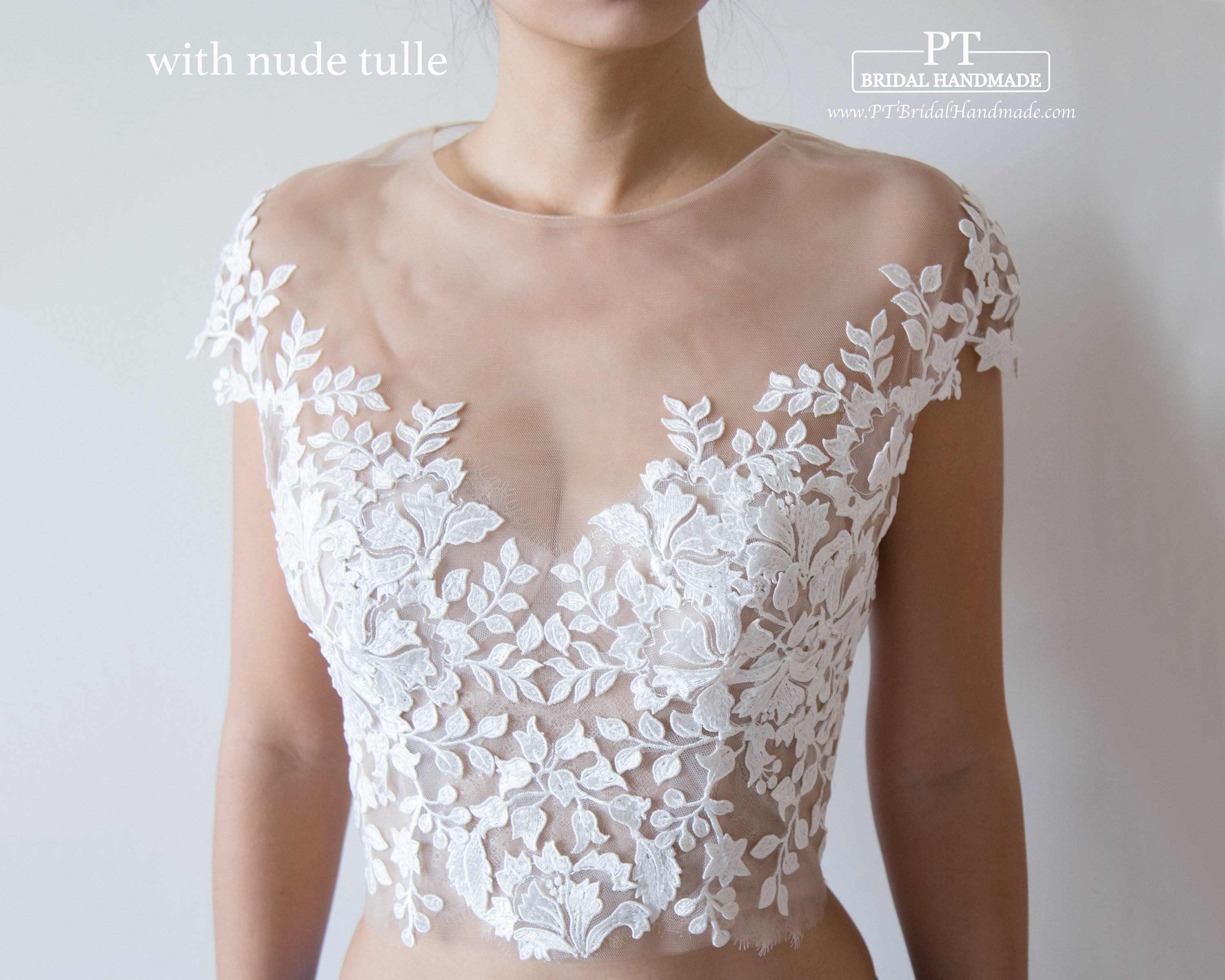 wedding dress topper short sleeve Kai Topper Loulette Bride