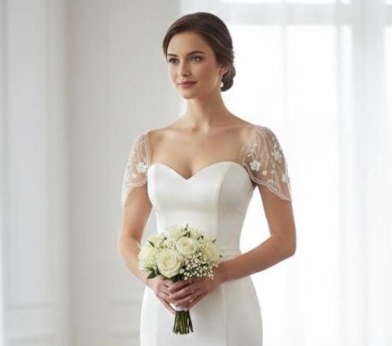 lace bodice mermaid wedding dress Andrea and Leo