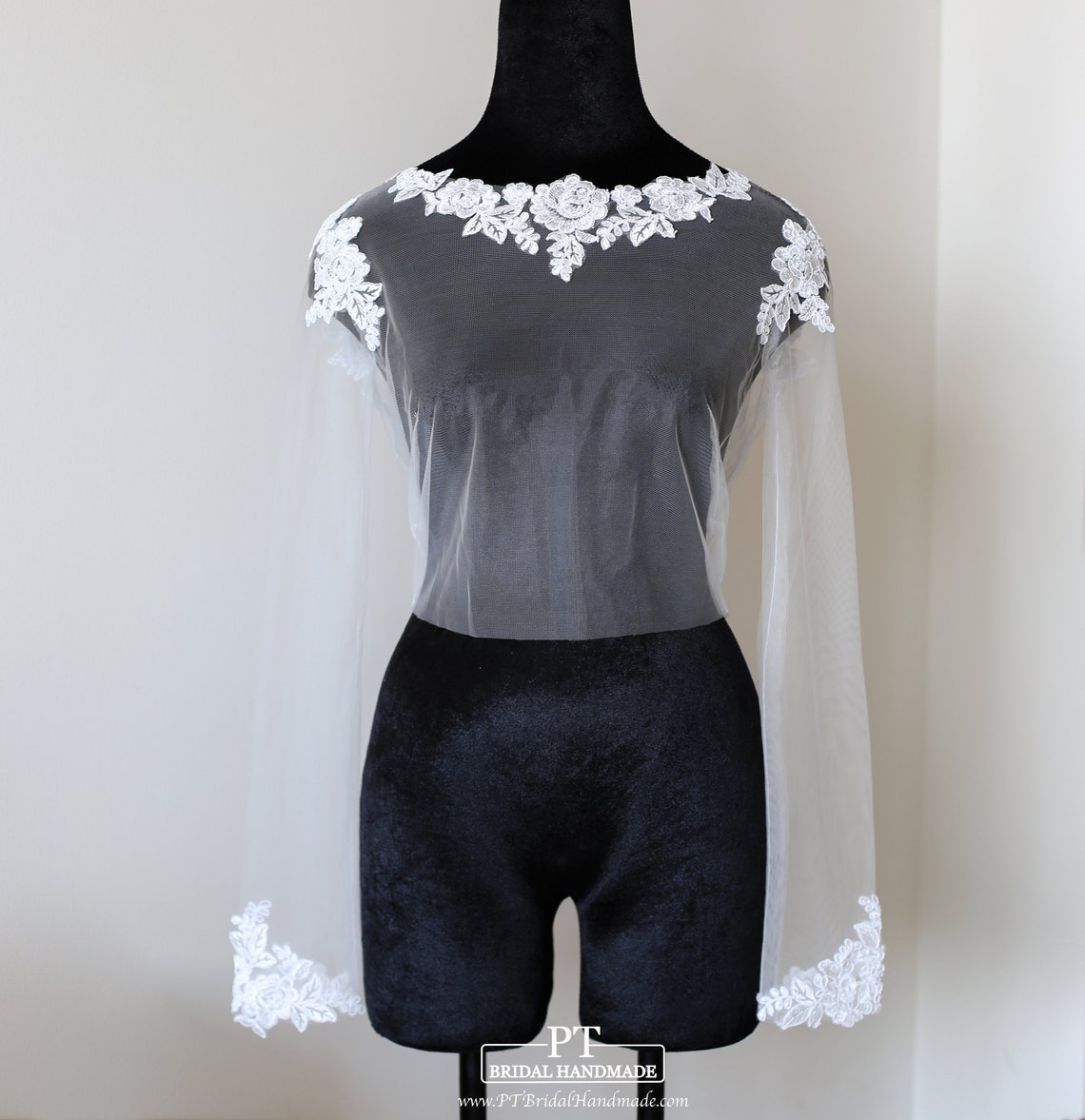 Illusion Long Sleeve Lace Topper 145 Sheer Bridal Dress - Etsy