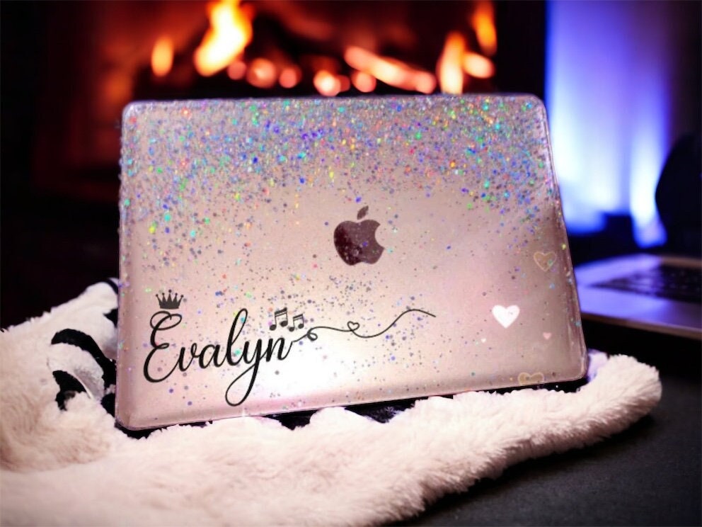タイ発☆キラキラglitterケースの名前が入れられるMacbook 受注生産 クールなGLITTERに名前やロゴが入れられるMacbook
