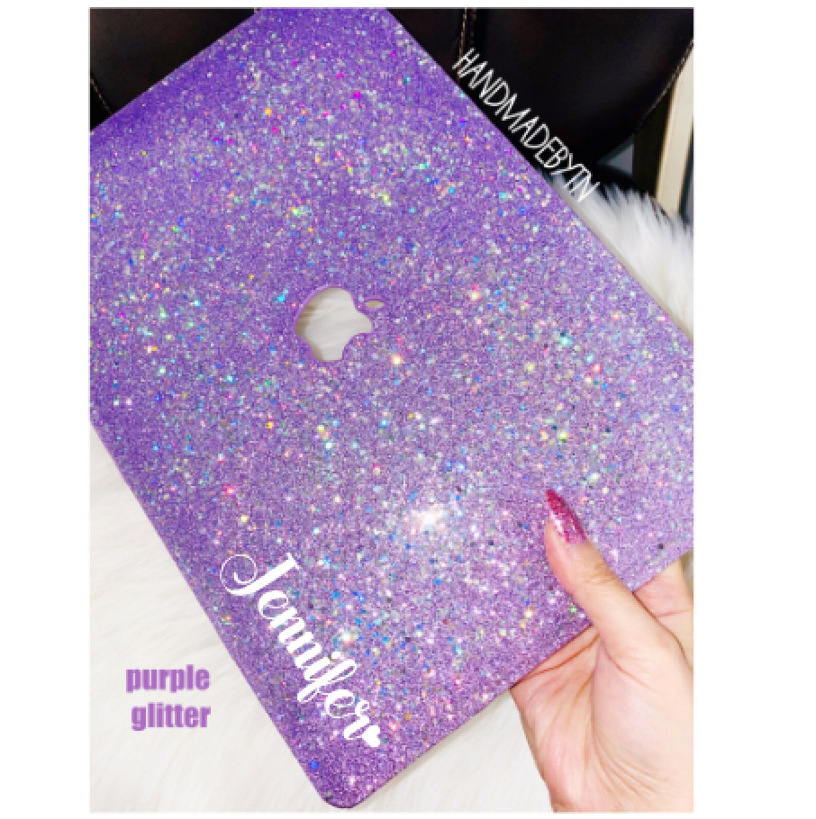 Purple glitter Macbook Case Macbook Pro case Macbook air 13 Etsy