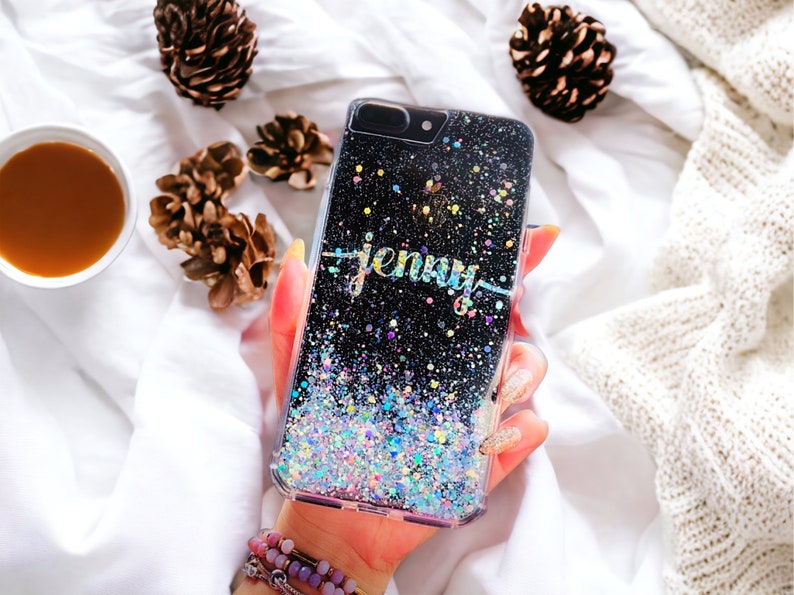 Bling Glitter iPhone 15 case iPhone 15 pro max iPhone 13 case iPhone 14 case iPhone 14 pro max case Galaxy S24 ultra S23 Ultra S22 Plus NoMoving +Name
