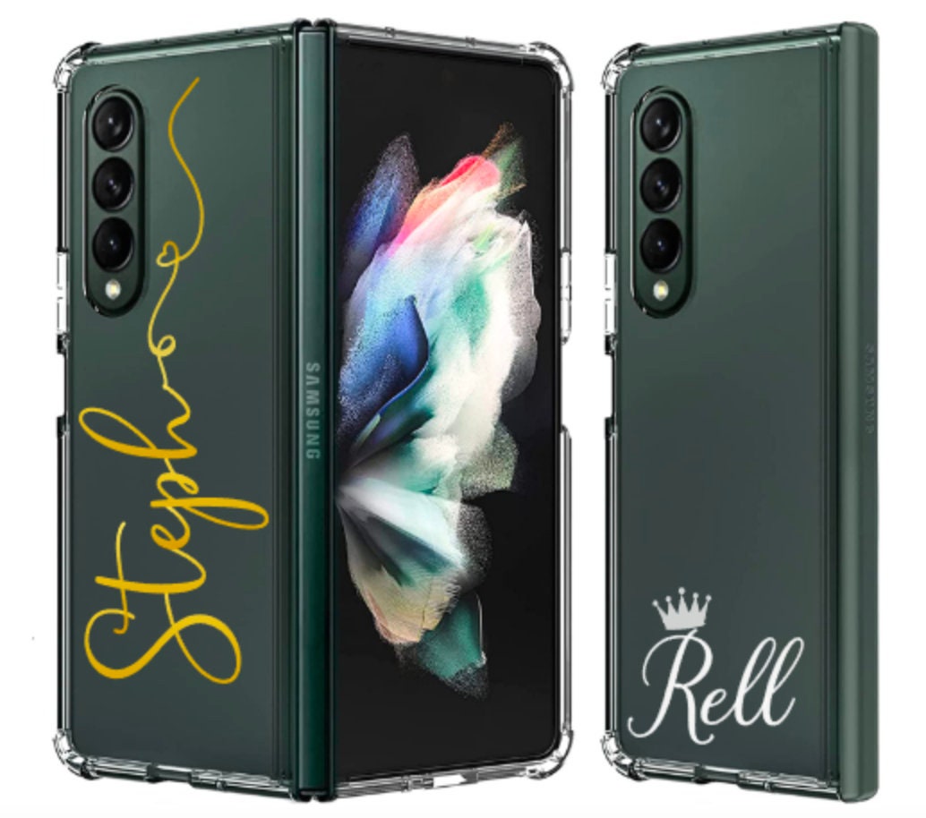 Personalized Samsung Galaxy Z Flip 3 Z Fold 3 Z Flip 4 Z Fold 4 Clear Transparent Logo Signature Business Name Personalized Samsung Galaxy Z Flip 3 Z Fold 3 Z Flip 4 Z Fold 4 Clear Transparent Logo Signature Business Name