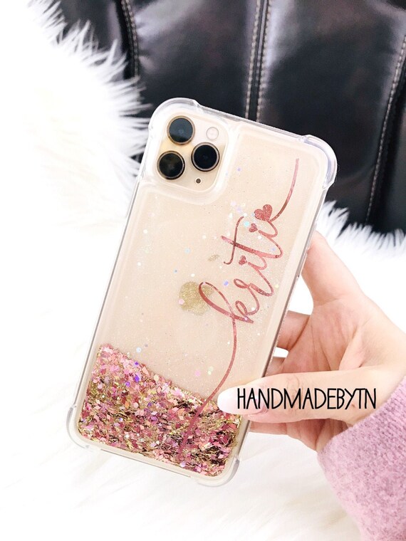 Rose Gold Glitter Iphone 11 Case Iphone Xr Case Iphone 12 Case Etsy