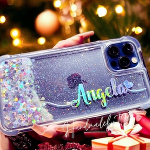 Diamond Glitter Personalized Phone Case: Moving Glitter Gel Bumper