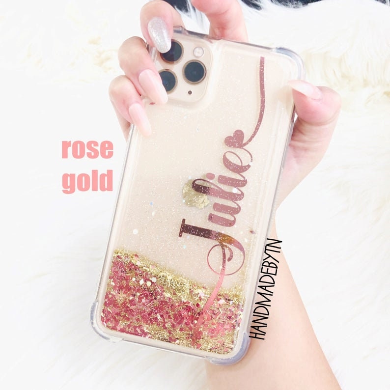 Rose Gold Glitter Phone Case Samsung Note 10 Plus Case Note 10 Etsy