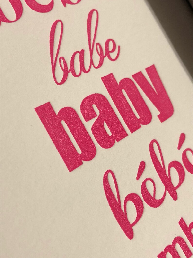 Letterpress Baby Card