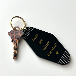 Take Me Home Tonight Retro Motel Keychain - Black and Gold
