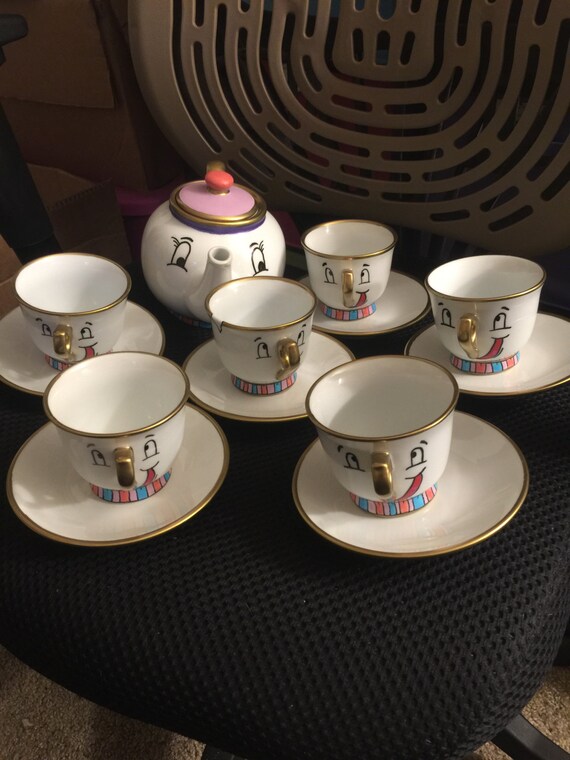 Items similar to Mrs. Potts and chip tea set on Etsy