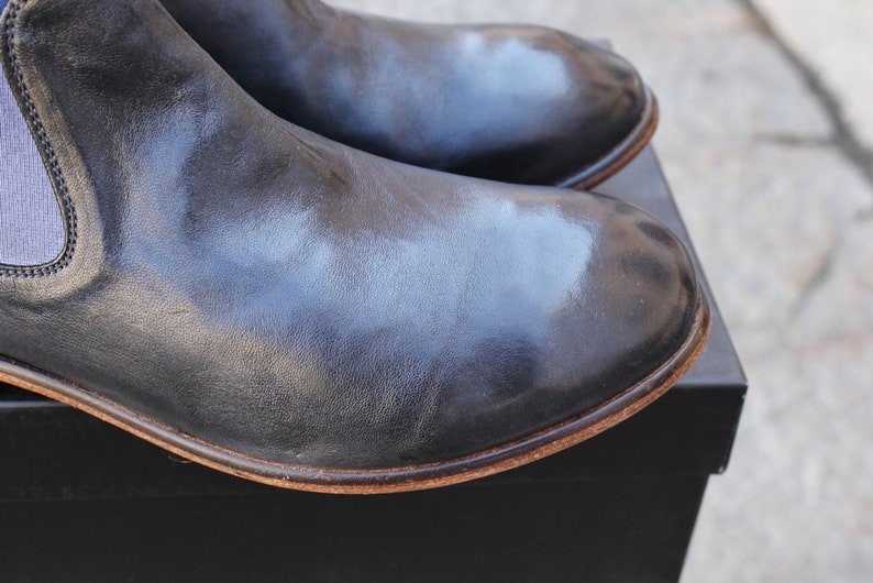 Leather shoes made in italy pattern beatles gray graphite gray number 44