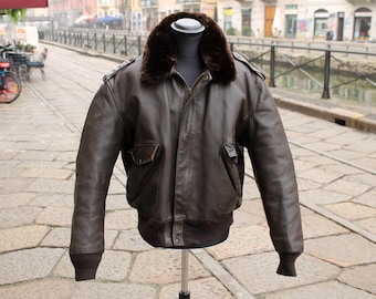 Vintage 1960's/70's SCHOTT Leather G1 Style Bomber Jacket / I-S