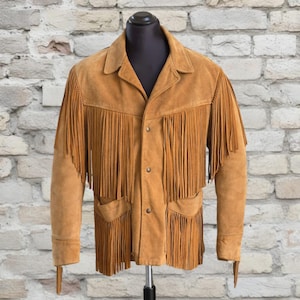 Schott 90s Western Suede Jacket With Fringes - Etsy