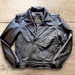 Blouson cuir marron foncé Guendj édition limitée cuir italien