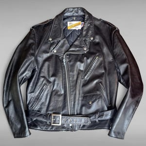 Veste en cuir Schott Perfecto 90s Original Metal Rock Punk Taille 48 USA (XL)