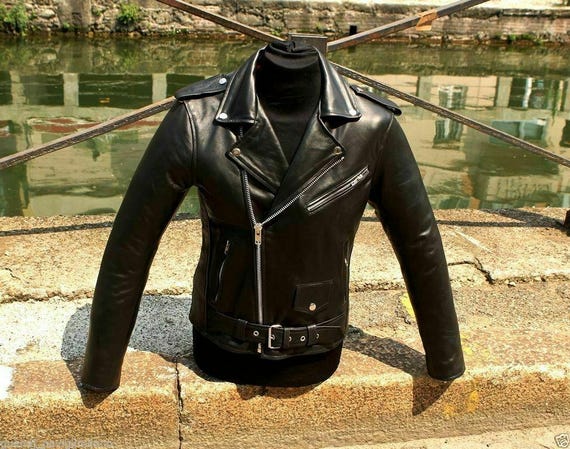 Jacket Jacket Calfskin Biker Caferacer Schott Perfecto Style Jacket Jacket Calfskin Biker Caferacer Schott Perfecto Style